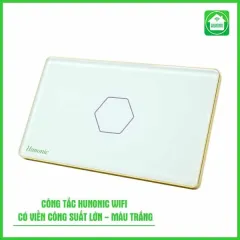 Công Tắc Cảm Ứng Wifi Hunonic Hình Chữ Nhật Viền Vàng 2