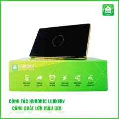 Công Tắc Hunonic Luxury Hình Chữ Nhật Viền Vàng 4