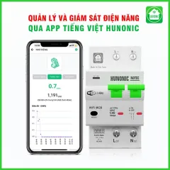 Aptomat Cầu Dao Wifi Thông Minh Đo Năng Lượng Hunonic Notec 4