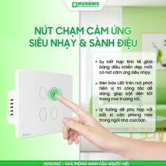 Công Tắc Cảm Ứng 1 Nút Wifi Hunonic Datic Màu Đen 4