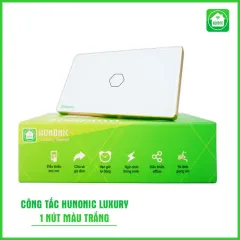 Công Tắc Hunonic Luxury Hình Chữ Nhật Viền Vàng 10