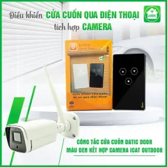Combo Công Tắc Cửa Cuốn Datic Màu Đen Kết Hợp Camera Icat Outdoor 1