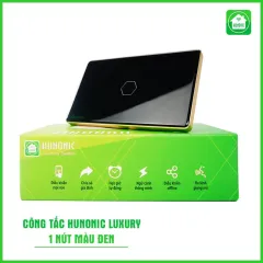 Công Tắc Hunonic Luxury Hình Chữ Nhật Viền Vàng 9