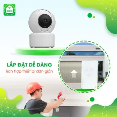 Combo Công Tắc Cửa Cuốn Datic Màu Trắng Kết Hợp Camera Icat Mini 2