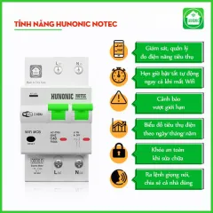 Aptomat Cầu Dao Wifi Thông Minh Đo Năng Lượng Hunonic Notec 2