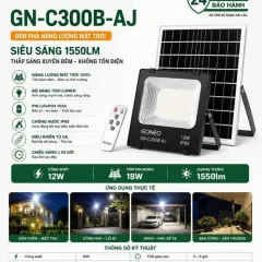 Đèn Pha Năng Lượng Mặt Trời GONEO GN-C300B-AJ, Công Suất 12W, Độ Sáng 1550lm, Bảo Hành 2 Năm 4