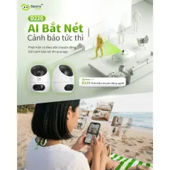 Camera Wifi 2 Mắt BeansView D220 (3MP+3MP)/(5MP+5MP), Ống Kính Kép, Tích Hợp Nút Gọi, Đàm Thoại 8