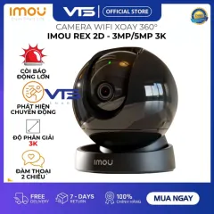 [FREESHIP] Camera Wifi Imou REX 2D 3K 5MP, Quay Quét 360 Thông Minh, Đàm Thoại 2 Chiều, Phát Hiện Người AI GK2DP - VTS 1