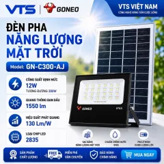 Đèn Pha Năng Lượng Mặt Trời GONEO GN-C300B-AJ, Công Suất 12W, Độ Sáng 1550lm, Bảo Hành 2 Năm 2
