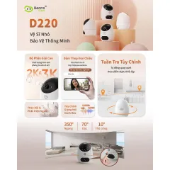 Camera Wifi 2 Mắt BeansView D220 (3MP+3MP)/(5MP+5MP), Ống Kính Kép, Tích Hợp Nút Gọi, Đàm Thoại 5