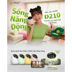 Camera Wifi BeansView D210 3MP Trong Nhà, 4 Phiên Bản Màu, Xoay 360 Độ, Đàm Thoại, Ai Thông Minh 6