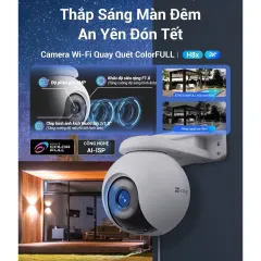 Camera Wifi EZVIZ H8 PRO 3MP 2K/H8X 4MP 2K+, Ngoài Trời, Xoay 360 Độ, Đàm Thoại 2 Chiều, Full Color 10