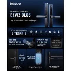 Khóa Vân Tay EZVIZ DL06/DL06 Pro - Phù Hợp Cửa Nhôm, Khóa Từ Xa Qua App, Vân Tay, Thẻ Từ, Mật Khẩu 5