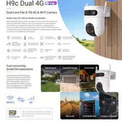 Camera 4G/Wifi EZVIZ H9C 4G 10MP (5MP + 5MP) Ngoài Trời, Có Màu, Đàm Thoại, Xoay 360 Độ, AI 4