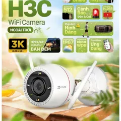 Camera Wifi EZVIZ H3C 3MP/H3C 4MP/H3C 5MP, Full Color, Đàm Thoại 2 Chiều, H.265, Chuẩn IP67- VTS 2