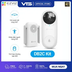Chuông cửa không dây kèm camera EZVIZ DB2C, Còi báo động chống trộm, Góc Quan Sát Đọc 160°, Tầm Nhìn Ban Đêm Lên Tới 6m 2