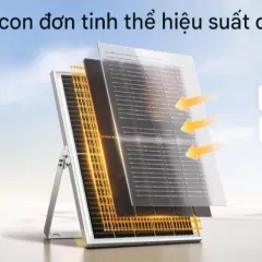 Đèn Pha Năng Lượng Mặt Trời GONEO GN-C600B-AS 600W, Quang Thông 3100lm, Pin 30Ah, 64 Bóng LED 9