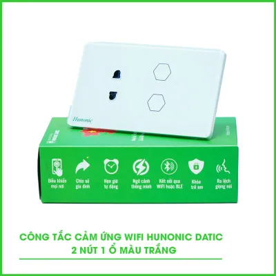 Công Tắc Cảm Ứng Wifi 2in1 Hunonic Datic Màu Trắng