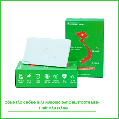 Công Tắc Chống Giật BLE Mesh Hunonic Datic Màu Trắng