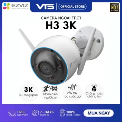 Camera Wifi EZVIZ H3 2K 3MP/H3 3K 5MP, Đàm Thoại 2 Chiều, Có Màu Ban Đêm, Chuẩn H.265 - VTS VN