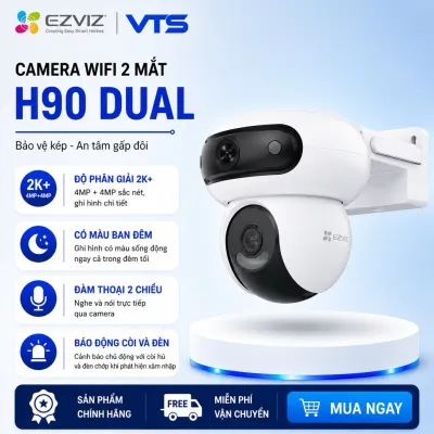 Camera Wifi 2 Mắt EZVIZ H90 Dual 2K+ (4MP+4MP), Xoay 360 Độ, Đàm Thoại 2 Chiều, CS-H90-R100-8H44WKFL