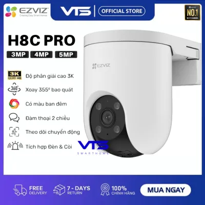 Camera WIFI EZVIZ H8C PRO 3MP/4MP/5MP/8MP, H8C PRO R210, Xoay 360 Độ, Đàm Thoại 2 Chiều, Có Màu
