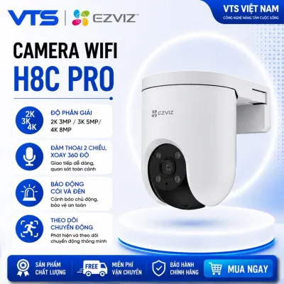 Camera Wifi EZVIZ H8C PRO 3MP/4MP/5MP - Xoay 360 Độ, Đàm Thoại 2 Chiều, Có Màu Ban Đêm, H8C VTS