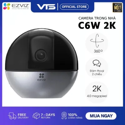 Camera IP WIFI EZVIZ C6W 2K 4MP, E6 3K 5MP - Xoay 360 Độ, Đàm Thoại 2 Chiều, Theo Dõi Chuyển Động - VTS SmartHome