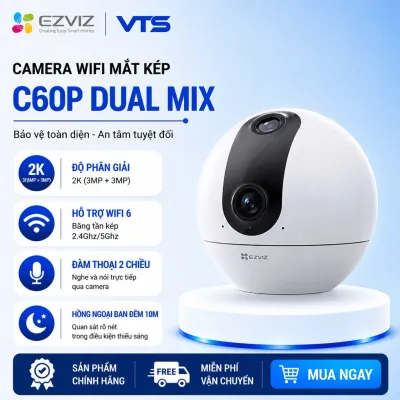 Camera Wifi EZVIZ C60P 2K (3MP+3MP), C6C 4K 8MP, H6 3K 5MP - Đàm Thoại 2 Chiều, Theo Dõi Chuyển Động