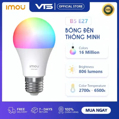 Bóng Đèn Thông Minh IMOU CL1B-5 9W, Kết Nối Wifi, 16 Triệu Màu, Điều Khiều Từ Xa Qua Ứng Dụng Di Động