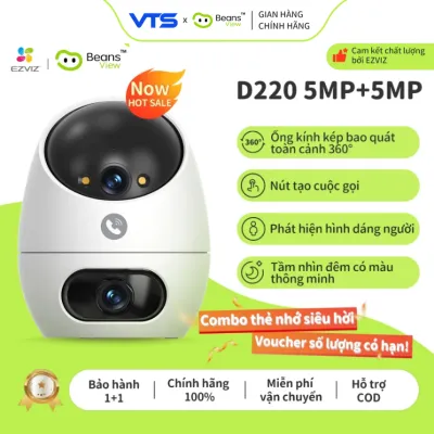 Camera Wifi 2 Mắt BeansView D220 (3MP+3MP)/(5MP+5MP), Ống Kính Kép, Tích Hợp Nút Gọi, Đàm Thoại