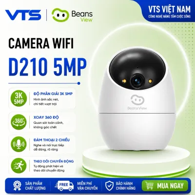 Camera Wifi BeansView D210 2MP/5MP Trong Nhà , Xoay 360 Độ, Đàm Thoại, Phát Hiện Người Và Thú Cưng