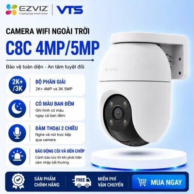 Camera Wifi EZVIZ C8C 2K+ 4MP/C8C 3K 5MP Ngoài Trời, Xoay 360 Độ, Đàm Thoại, Có Màu, Báo Động
