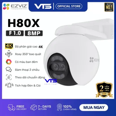 Camera Wifi EZVIZ H80X 4K 8MP, H8X 4MP, H8 PRO, Xoay 360 Độ, Đàm Thoại, Có Màu Ban Đêm, Theo Dõi