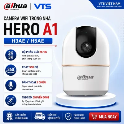 Camera Wifi DAHUA HERO A1 H3AE 3MP/H4AE 4MP/H5AE 5MP Trong Nhà, Xoay 360 Độ, Đàm Thoại, Theo Dõi