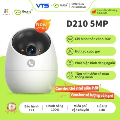 Camera Wifi BeansView D210 2MP/5MP Trong Nhà , Xoay 360 Độ, Đàm Thoại, Phát Hiện Người Và Thú Cưng