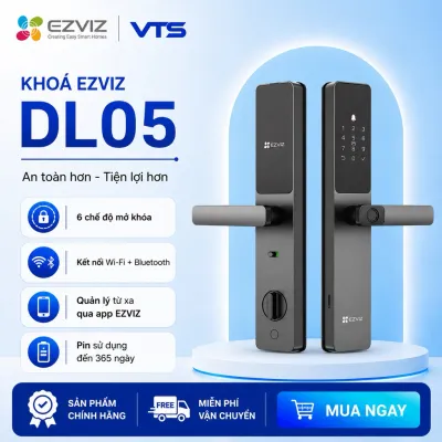 Khóa Vân Tay EZVIZ DL05, Dùng Cho Cửa Gỗ, Nhiều Cách Mở Khóa, Tích Hợp Chuông Cửa, Kết Nối Với Camera EZVIZ