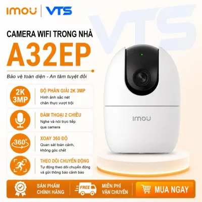 Camera Wifi IMOU RANGER 2 A32EP 3MP 2K,Trong Nhà, Xoay 360 Độ, Đàm Thoại 2 Chiều, Còi Báo Động - VTS