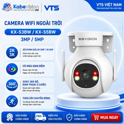 Camera Wifi KBVISION KX-S3BW/KX-S5BW Ngoài Trời, Có Màu Ban Đêm, Xoay 360 Độ, Đàm Thoại 2 Chiều