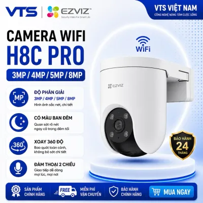 Camera Wifi EZVIZ H8C PRO 3MP/4MP/5MP/8MP, H8C PRO R210, Xoay 360 Độ, Đàm Thoại 2 Chiều, Có Màu
