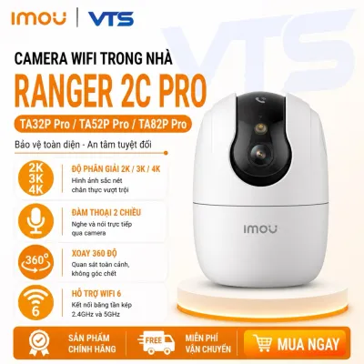 Camera Wifi IMOU RANGER RC 5MP 3K Trong Nhà - Xoay 360 Độ - 1 Chạm Để Gọi Điện - Có Đàm Thoại - Báo Động VTS