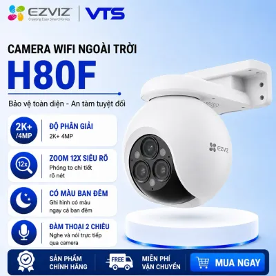 Camera Wifi EZVIZ H8X 4MP/ H80F 4MP Zoom 12X, Xoay 360 Độ, Đàm Thoại 2 Chiều, Có Màu, Theo Dõi Ai