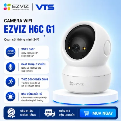 [NEW 2025] Camera Wifi EZVIZ H6C G1 3K 5MP/ H6C PRO 2K 3MP, Xoay 360 độ, Đàm Thoại 2 Chiều, Theo Dõi Chuyển Động - VTS