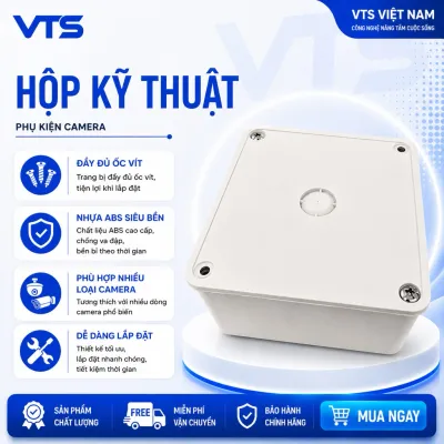 Hộp Kỹ Thuật 12x12 Bảo Vệ Nguồn Camera - Chất Liệu ABS Cao Cấp, Hộp Kỹ Thuật Chất Lượng - VTS VN