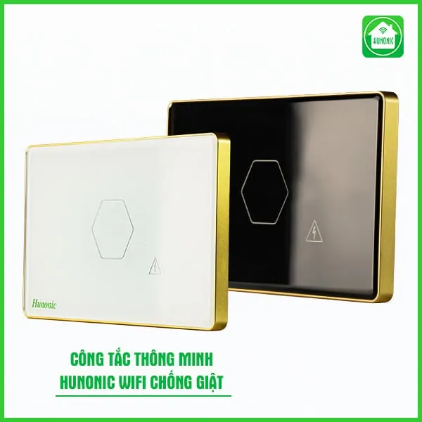 Công Tắc Chống Giật Bình Nóng Lạnh Wifi Thông Minh Hunonic