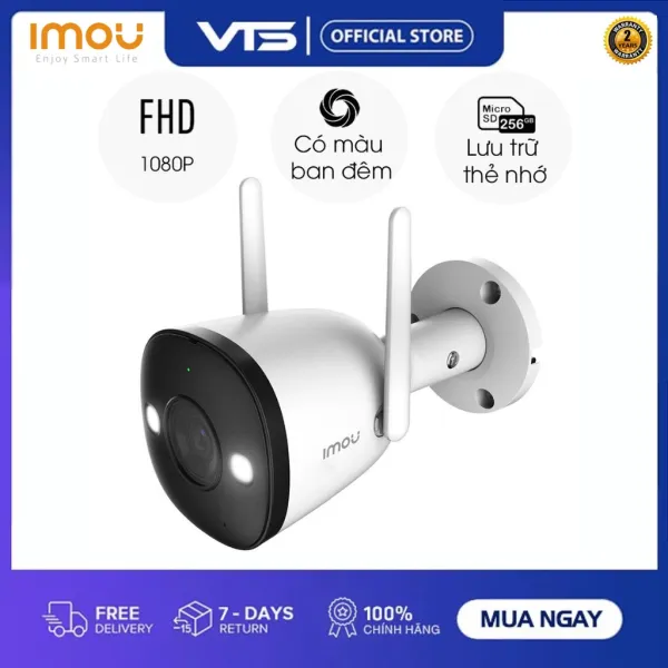 [NPP CHÍNH HÃNG] Camera IP 2M WiFi  IMOU F22FP-D Ngoài Trời Bullet 2C 1080P FullHD MÀU BAN ĐÊM - VTS Smarthome