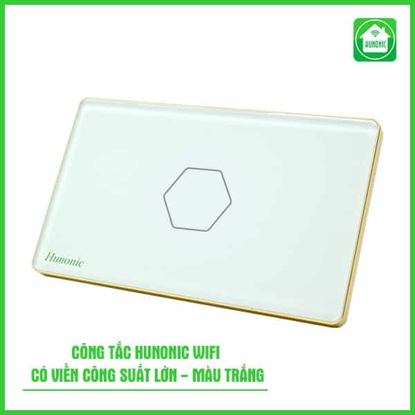 Công Tắc Cảm Ứng Wifi Hunonic Hình Chữ Nhật Viền Vàng 2