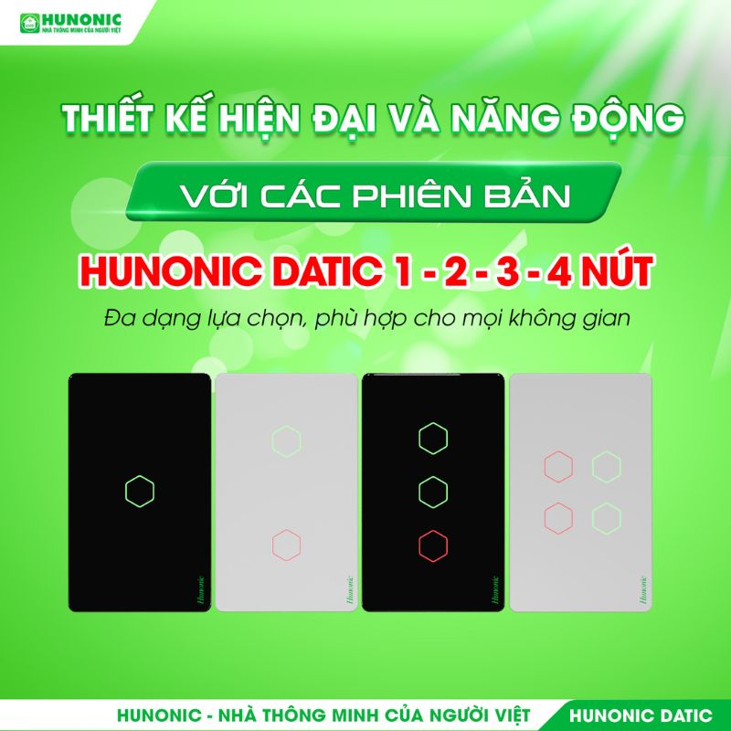 Công Tắc Cảm Ứng 1 Nút Wifi Hunonic Datic Màu Đen 3