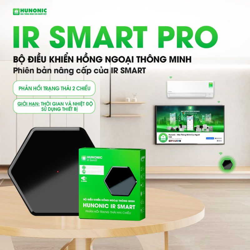 Bộ điều khiển hồng ngoại wifi Hunonic IR Smart Pro, điều khiển Tivi, Điều Hoà qua điện thoại 2
