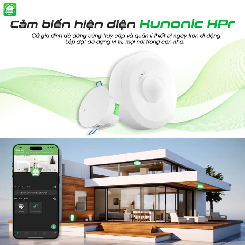 Cảm Biến Hiện Diện Wifi Âm Trần Hunonic HPR 3